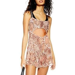 Mameluco recortado con estampado de serpiente Topshop para mujer desnudo talla múltiple 12 precio de venta sugerido por el fabricante 45 USD - Imagen 1 de 4