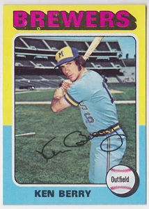 1975 Topps #432 Ken Berry Milwaukee Brewers quasi nuovo/MT+ - Foto 1 di 2