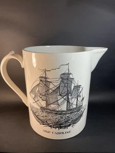 Huge Adams England Ship Caroline Creamware Liverpool Pitcher Capt James Leech - Picture 1 of 24