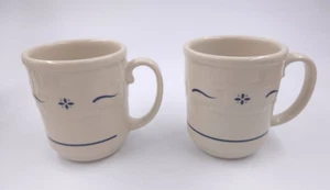2er Set Longaberger Keramik gewebt Traditionen klassisch blau große Kaffeetassen USA - Bild 1 von 4