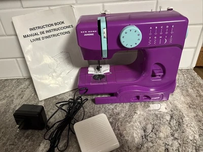 Janome New Home Purple Thunder Model 525B Mini Sewing Machine Works! W/ Extras - Image 1 of 4