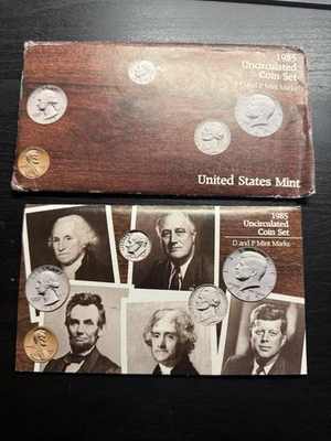 1985 US Mint Uncirculated Coin Set, D and P Mint Marks W/ COA - Image 1 of 3