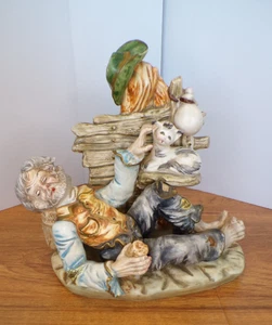 Vintage Carodimonte Statue of Hobo Porcelain Figurine Marked Made in Italy - Picture 1 of 14