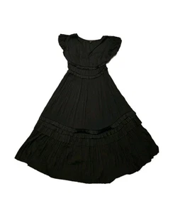 Anthropologie Current Air Los Angeles Sereia schwarzes Midikleid Größe Small Boho - Bild 1 von 10