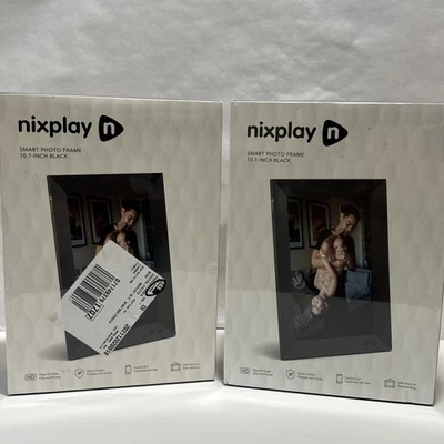 2 Nixplay 10.1" Smart Photo Frames Black W10J 414 Digital Wi-Fi Frame Sealed New - Image 1 of 4
