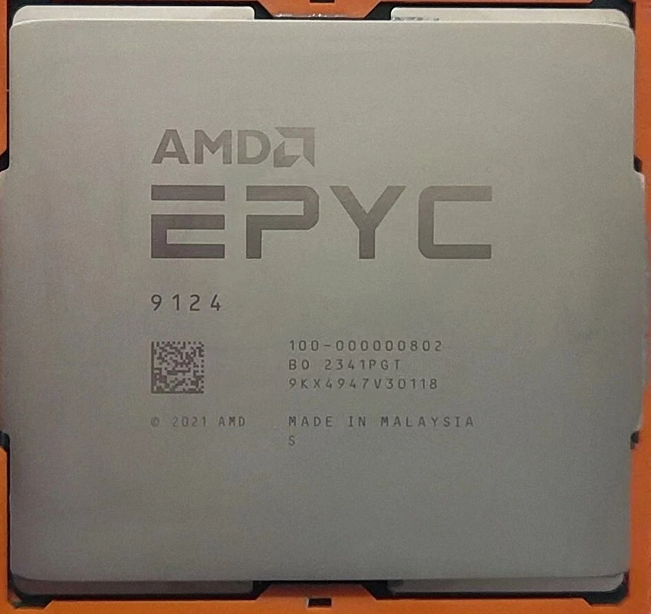AMD EPYC 9124 16C 32T 3GHz 3.7GHz 64MB Socket SP5 1P/2P DDR5-4800 200W - Image 1 of 1