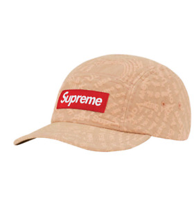 supreme circles jacquard denim camp cap hat brown FW21 IN HAND