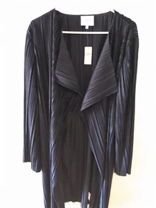 NEU MIT ETIKETT $ 98 NEU JOA ANTHROPOLOGIE STAUBTUCH JACKE PLISSIERT SAMT MARINEBLAU MEDIUM - Bild 1 von 3
