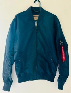 Alpha Industries Men's MA-1 Flight Bomber Jacket Dark Blue SIZE S Great Conditio - Picture 1 of 8
