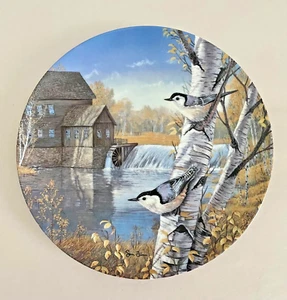 Edwin M Knowles "Nuthatches in Fall" 1991 Collectors Plate 3810A - Picture 1 of 4