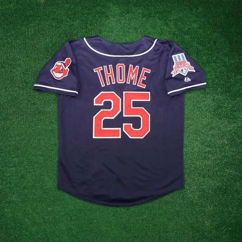 Jim Thome 1997 Cleveland Indians Men's Alternate Blue Jersey w/ All Star Patch Cover