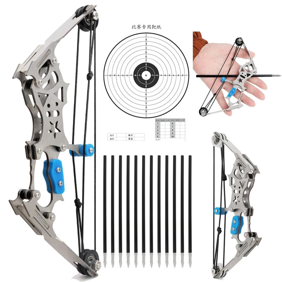 SURWOLF Mini Compound Bogen Pfeil Set Bogenschießen Übung Geschenk Spiele Zielschießen