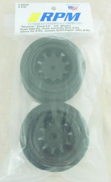 RPM Revolver Black 2.2-3.0 Spline Drive Wheels 1/10 Short Course RPM82332 - Image 1 of 1