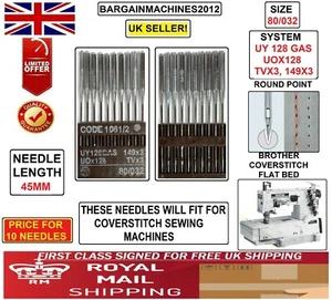 BROTHER COVERSTITCH UY128GAS,149x3,UOX128,TVX3 S=80/032 INDST SEWNG MACHN NEEDLE - Picture 1 of 3