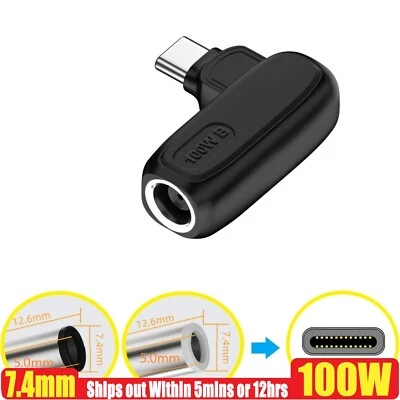 7.4mm Laptop Charger Converter USB Type C 100W PD Power Charging Cable Adapter - Image 1 of 4