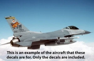 SOLO HOJA DE CALCOMANÍAS Modelo Jet F-16C Fighting Falcon USAF 20th FW 79th FS Tigers - Imagen 1 de 22