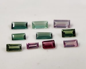 4.40 Ct Multi Color Tourmaline 10 Pc Baguette Cut 2.5x5-4x8 mm Lot for Jewelry - Picture 1 of 7