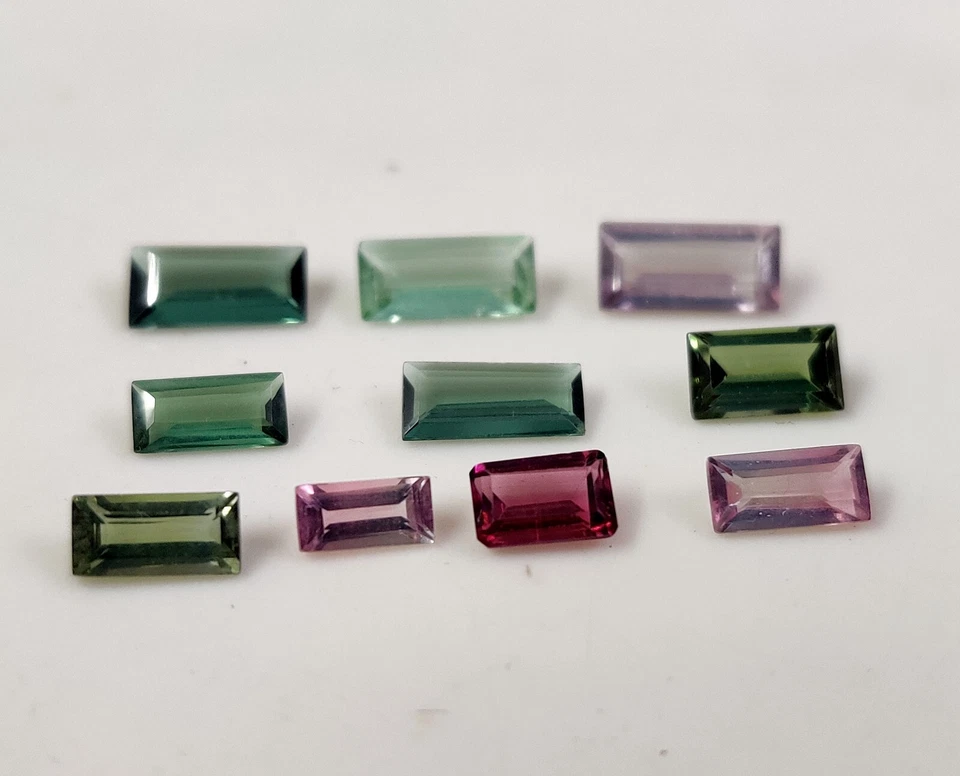 4.40 Ct Multi Color Tourmaline 10 Pc Baguette Cut 2.5x5-4x8 mm Lot for Jewelry - Image 1 of 4