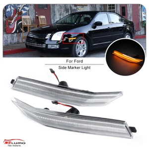 2PCS Amber LED Clear Lens Front Side Marker Fender Light for 2006-09 Ford Fusion - Picture 1 of 12