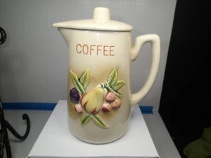 Vintage Royal Sealy Japan Coffee Pot Storage Decorative Fruits with Lid No chips - Picture 1 of 6