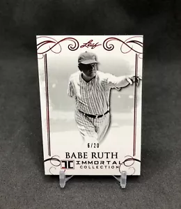 2017 Leaf Immortal Collection Babe Ruth /20 RUBY RED PARALLEL SSP Thick Stock 24 - Picture 1 of 12