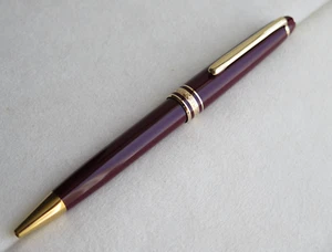 Bolígrafo Montblanc Meisterstuck Borgoña 164P Recubierto de Oro Rojo - REGALO VIP 2025 - Imagen 1 de 5