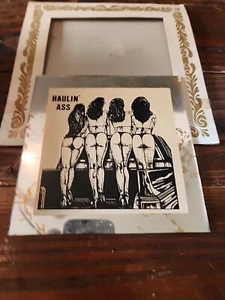 Vintage Haulin Ass Girls Glass Mirror Picture 6 X 6 - Picture 1 of 12