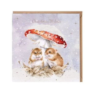 Wrendale Biglietto di Natale Topi Funghi - Biglietto di Auguri Natalizio Fauna Selvatica Festiva - Foto 1 di 2