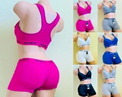 Sujetadores deportivos Boyshorts 6-12 Yoga Corredor Espalda Alto Impacto Gimnasio Ejercicio Lote 32B-42C Foto 1 de 4