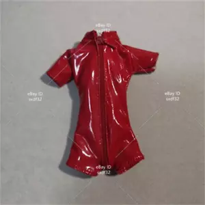 1/6 Mujer Rojo Cuero Cremallera Mono Pantalones Cortos Ropa Ajuste 12"" PH TbL Figura - Imagen 1 de 1