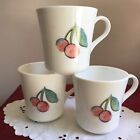 Three Corelle Fruit Basket Mugs Cherry & Apple Excellent Condition Free Shipping