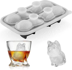 Molde para Cubitos de Hielo Bulldog Francés, 4 Agujeros Formas Divertidas Grande Frenchie Bull Perro Cubo de Hielo - Imagen 1 de 12