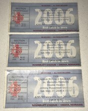 5/27/06 Omaha Royals Rosenblatt Stadium MilB Ticket Stub Lot x3 Nebraska