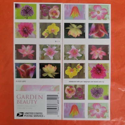 Sheet of 20 Garden Beauty Stamp 1 booklet Wedding Celebration Anniversary Stamps - Image 1 of 4