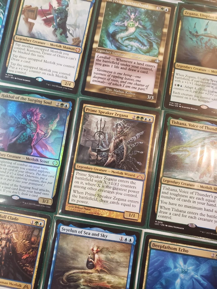 Custom Commander deck Blue/Green MERFOLK Zegana, Tishana, Kumena MtG 100 FISH - Image 1 of 4