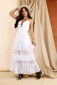 Vestido Colombiano TALLA UNICA One Size kolumbianisches langes Kleid weiß blanco 311 - Bild 1 von 3