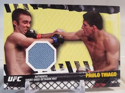 2010 UFC Topps PAULO THIAGO Fight Jersey Card Mat Relic Event-Used UFC 106 SP - Image 1 of 3