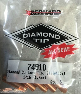 5 Bernard™ 7491D 1,6 mm Elliptical Tip Torcha Soldadura EZ Feed Q-Guns™ S-Guns™ - Imagen 1 de 1