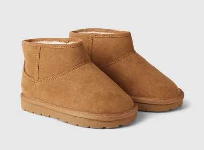 Botas de tornozelo BABY GAP acabamento de pele sintética camurça com zíper menina tamanho 6 novas com etiquetas - Imagem 1 de 4