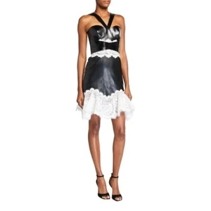 $11,400 NWT Alexander McQueen Sculptural Leather + Lace Strapped Runway Dress - Picture 1 of 12