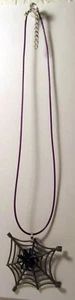 LEGO Black Spider w/ Grey Web w/ Purple Rope Necklace 16"-18" - Picture 1 of 2