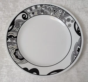 Corelle Nouveau Paisley Scroll Black & White 8-1/2" Salad Plate - Imagen 1 de 3