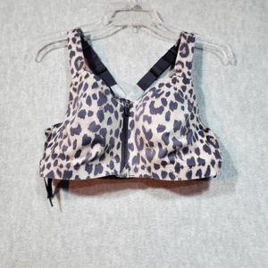 Victoria's Secret BH Damen 36DD schwarz Animal Print Sport Racerback durchgehender Reißverschluss - Bild 1 von 8