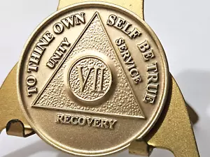 Alcohólico 7 Años Recuperación Chip de Bronce Medalla Moneda Medalla Token AA Anónimo - Imagen 1 de 2