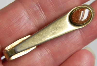 Speidel USA goldstone gold tone tie clasp clip bar Foto 1 de 4