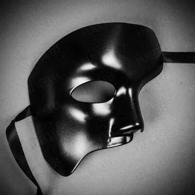 Halloween Costume Black Phantom of The Opera Theater Masquerade Party MEN Mask - Image 1 of 4