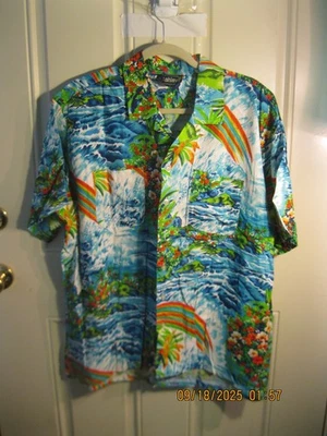 Polo Ralph Lauren 男式 XL Ashley 夏威夷营地衬衫多色海洋 (J-104) — 第 1/4 张图片