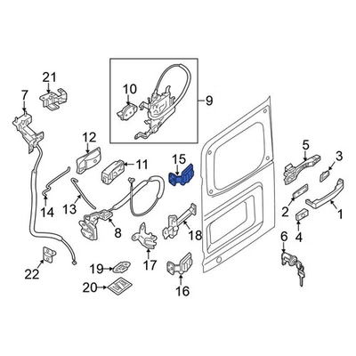 For Nissan NV1500 2012-2021 Nissan 904001PA2A Rear Left Upper Door Hinge Foto 1 de 4