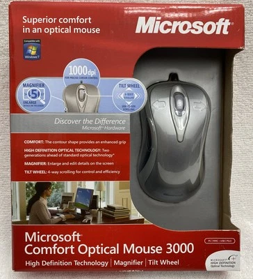 Microsoft Comfort Optical Mouse 3000 Wired Mouse Brand New - Image 1 of 4