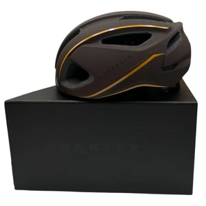 Oakley ARO3 Lite Road Cycling Helmet Size L Brown-Yellow Stripes Custom Fit - Picture 1 of 18